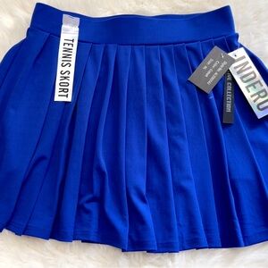 Inderu Women's Royal Blue Pleated Mini Skirt